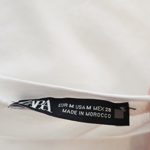 Zara oversized white print tee Size M - Picture 2 of 7